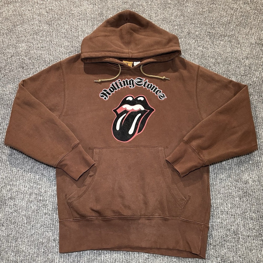 The Rolling Stones - Brown Hoodie - Pullover/Pockets/Cotton Blend/Rockware‎ SZ M